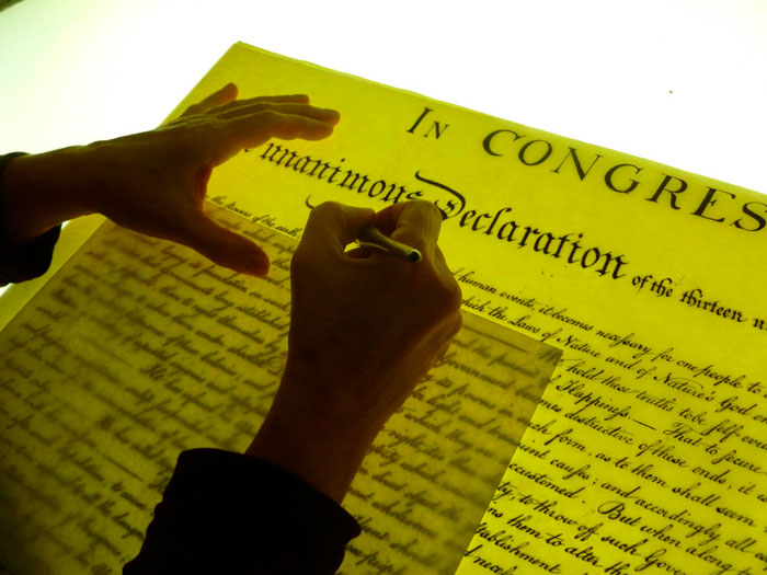 Holly Monroe Recreates Life-Sized Replica of the Declaration of Independence