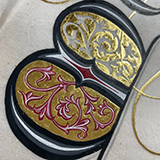 accentuating calligraphy with gold detail