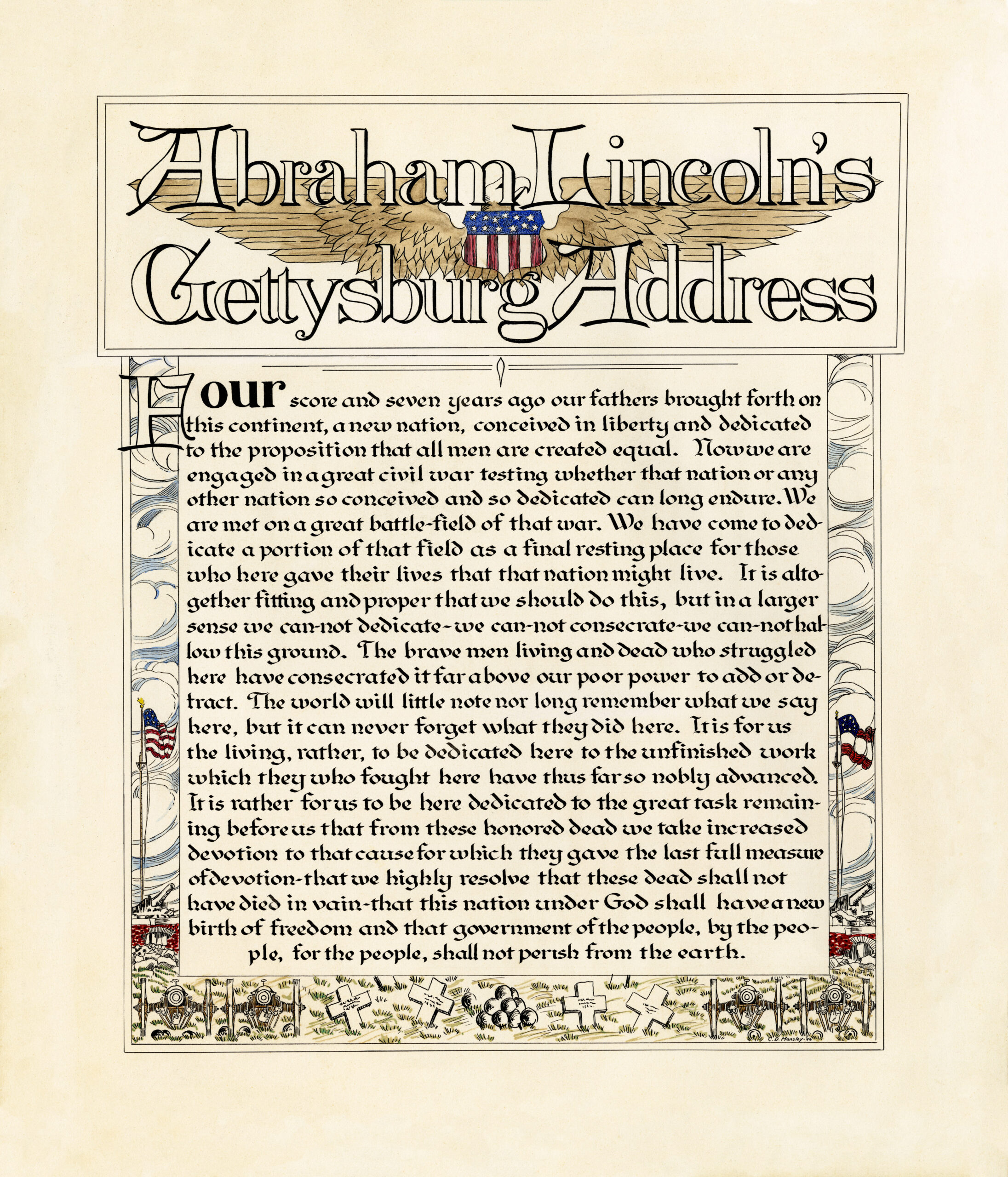 Patriotic Calligraphy hand lettered by a Veteran